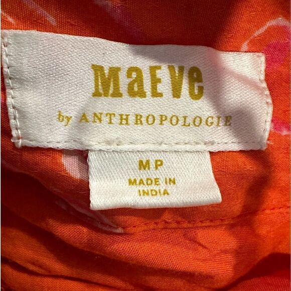 Anthropologie Maeve flirty wrap mini dress lobster - Picture 5 of 6